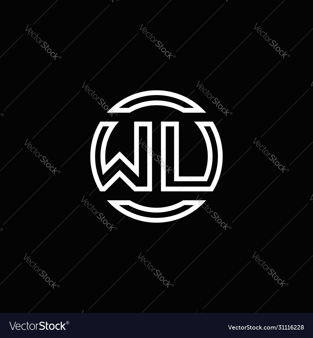 Wu logo monogram with negative space circle