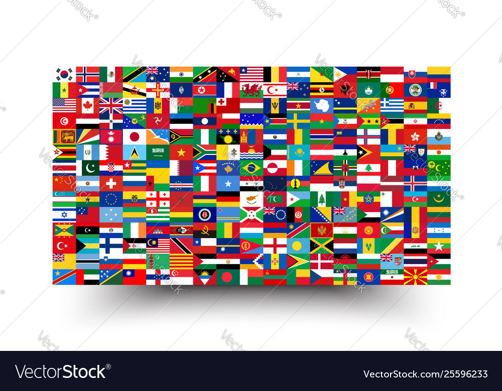 All national flags world background style Vector Image