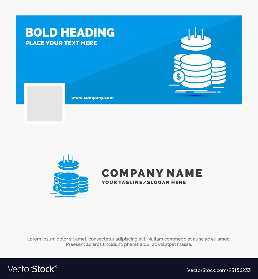 Blue Business Logo Template For Coins Finance Vector Image