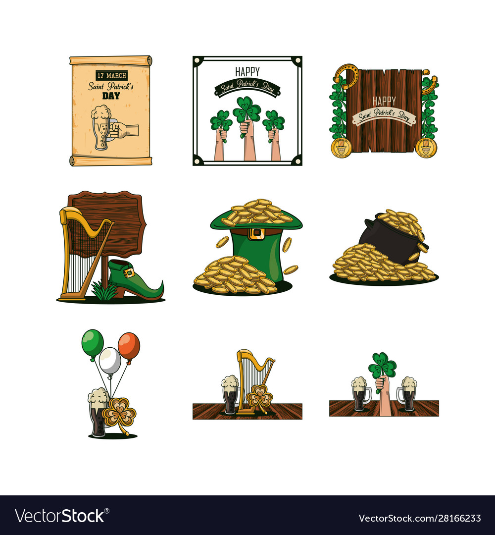 Bundle saint patrick day celebration icons