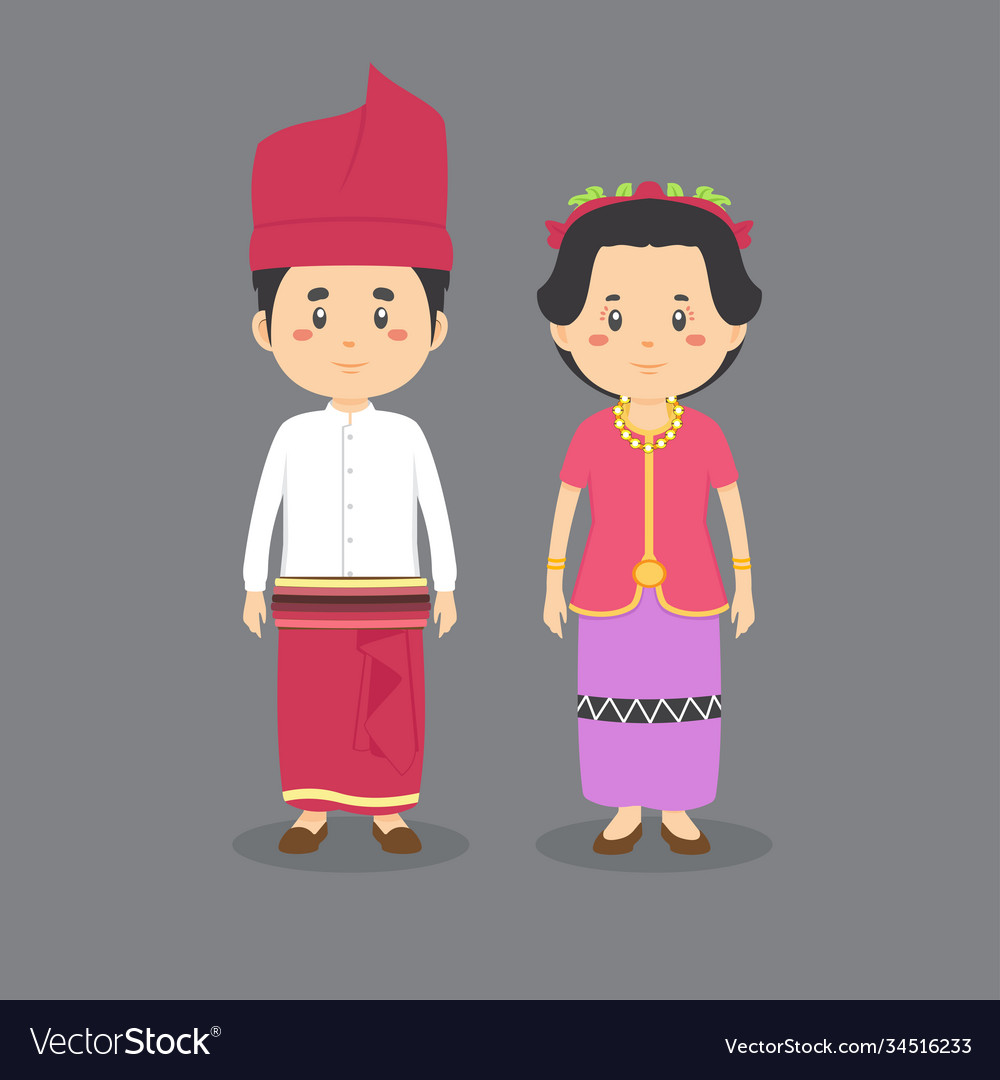 Character wearing west nusa tenggara dress Vector Image