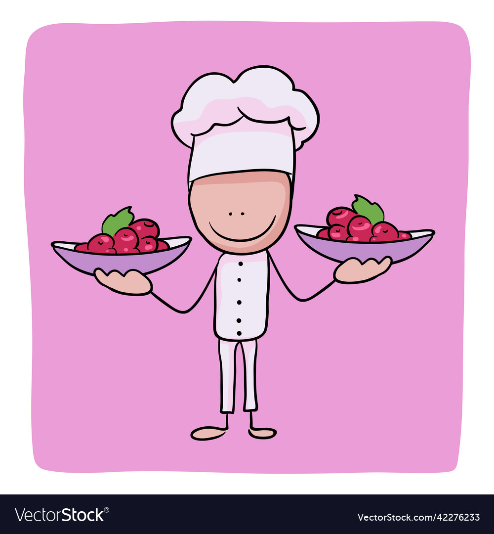 Chef with fruits clip art