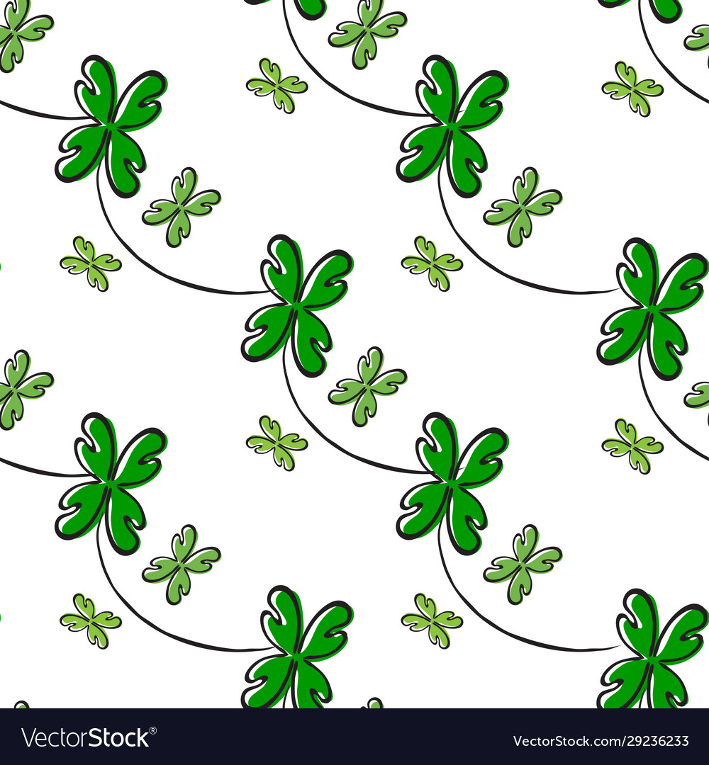 Clover seamless pattern vector image Clover seamless pattern
