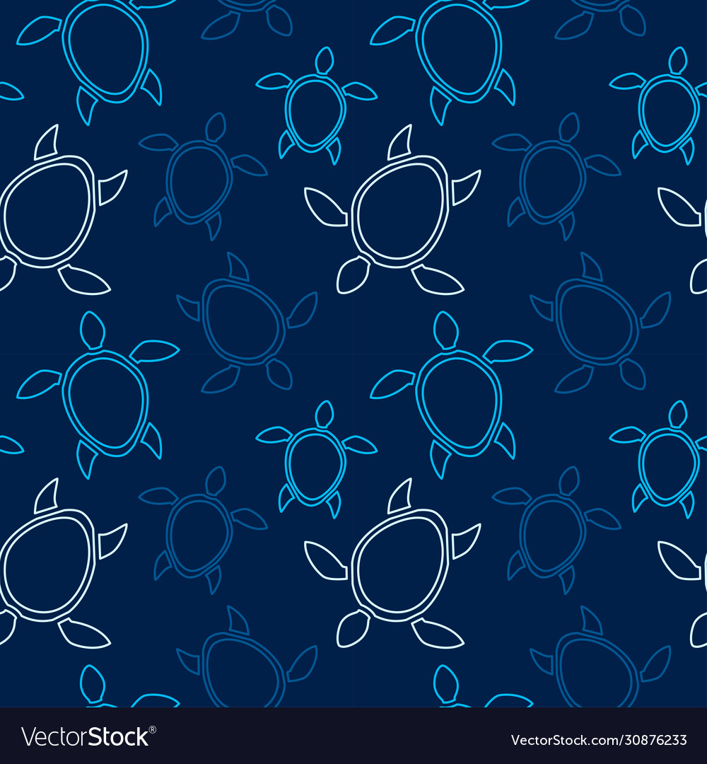 Contour pattern turtles vector image Contour pattern turtles
