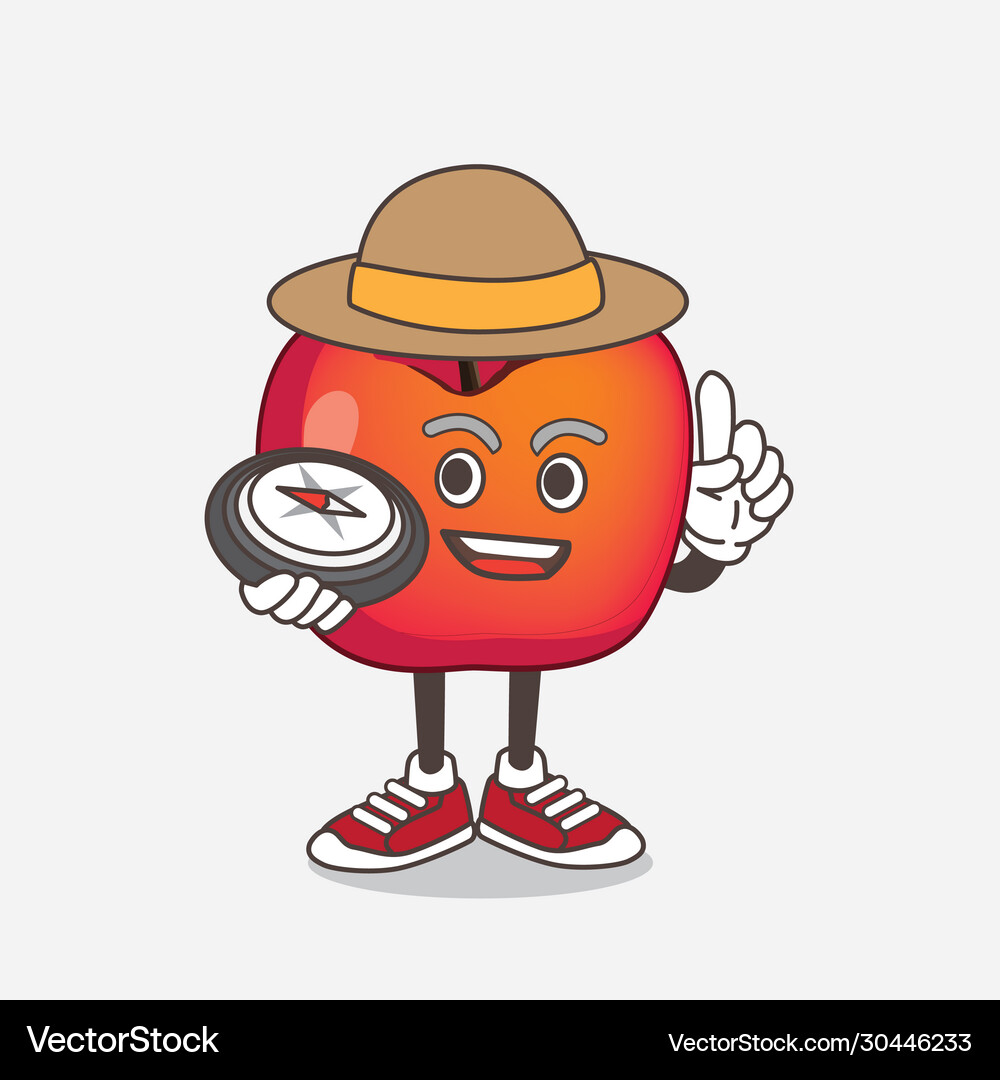 Crab apple cartoon mascot character having Vector Image