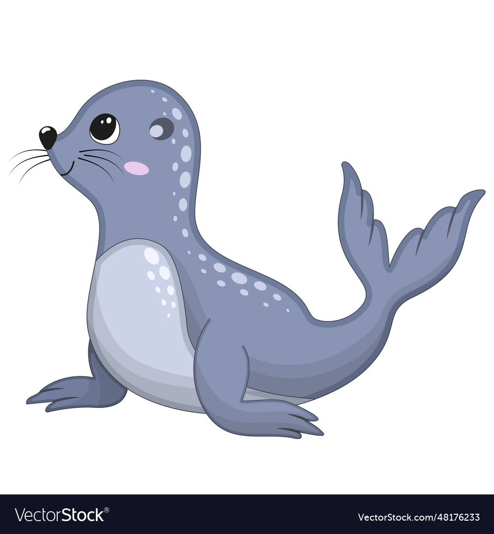 Cute happy fur seal Royalty Free Vector Image - VectorStock