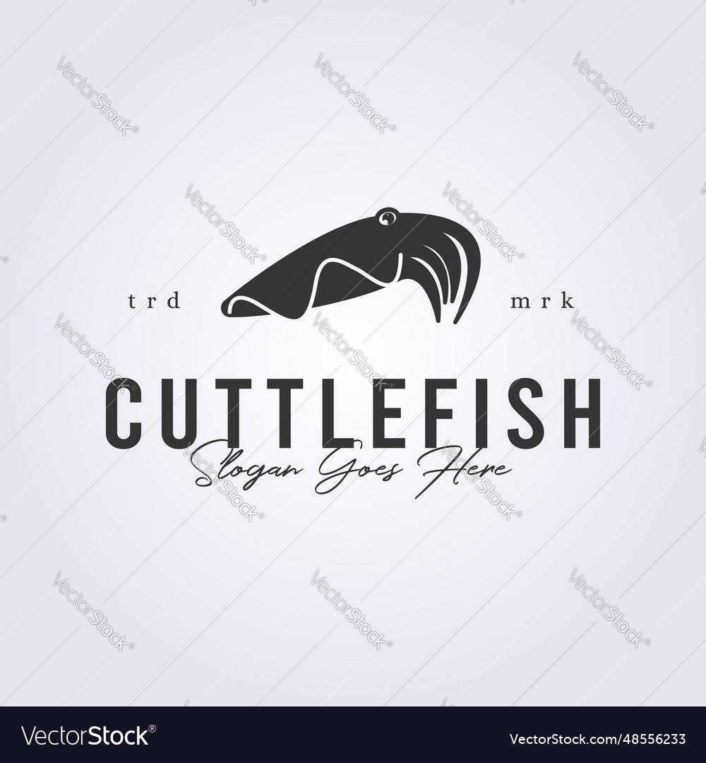 Cuttlefish logo seafood icon symbol design