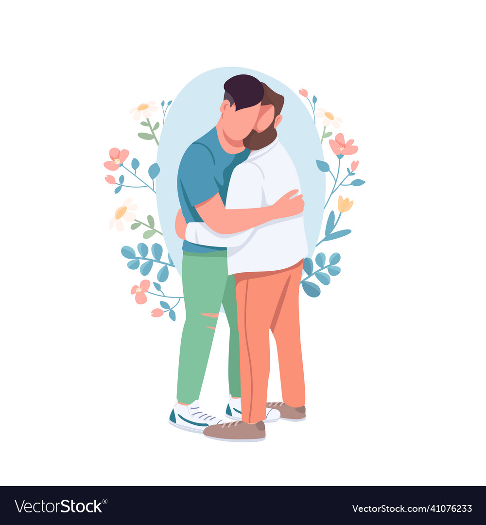 Gay couple flat concept vector image Gay couple flat concept