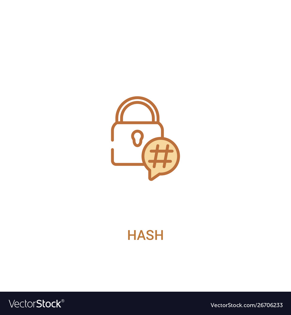 Hash concept 2 colored icon simple line element vector image Hash concept 2 colored icon simple line element