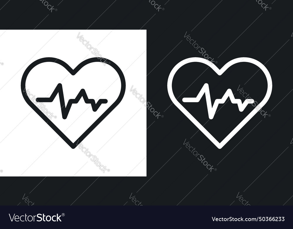 Heart rate pulse icon set blood health and beat Vector Image