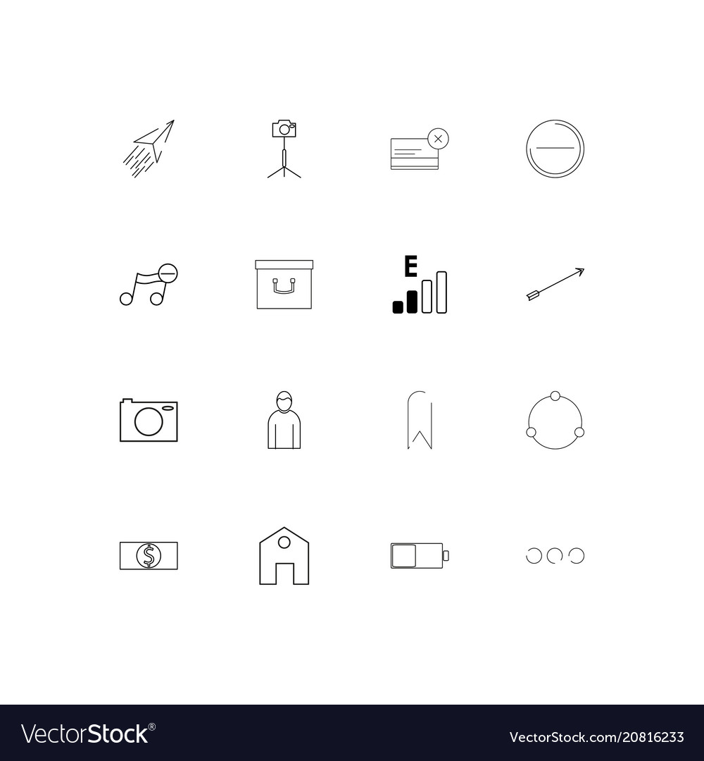 Interface linear thin icons set outlined simple