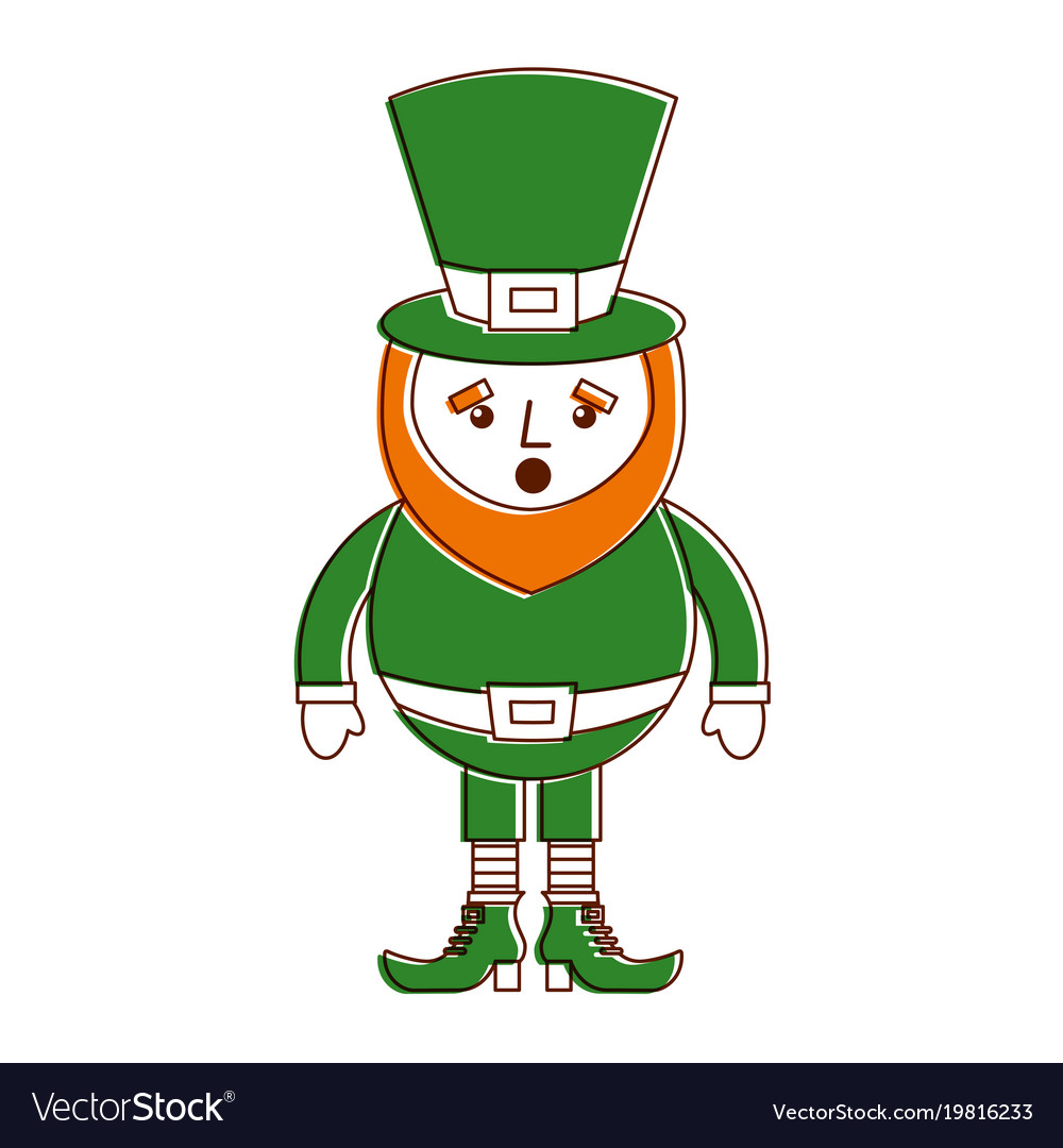 leprechaun surprise cartoon st patricks day vector image