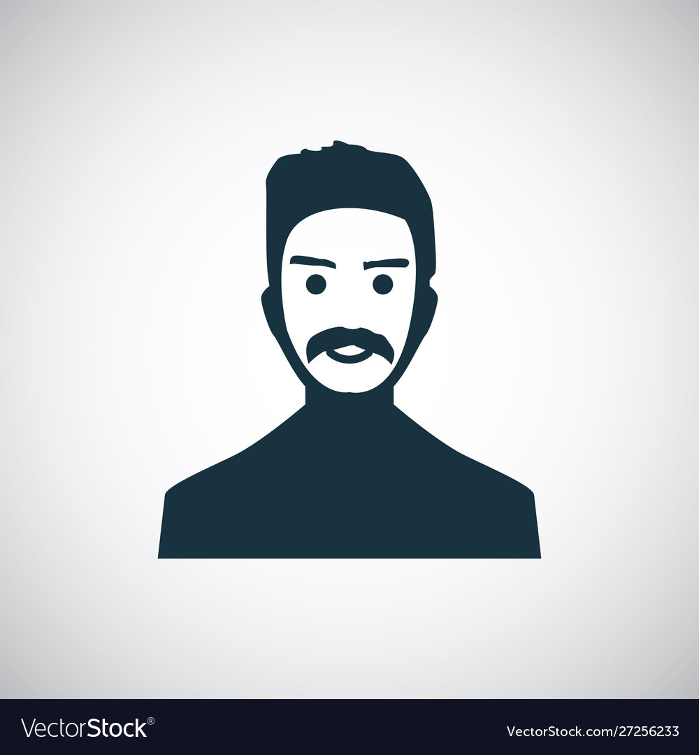 Man with mustache icon for web and ui on white