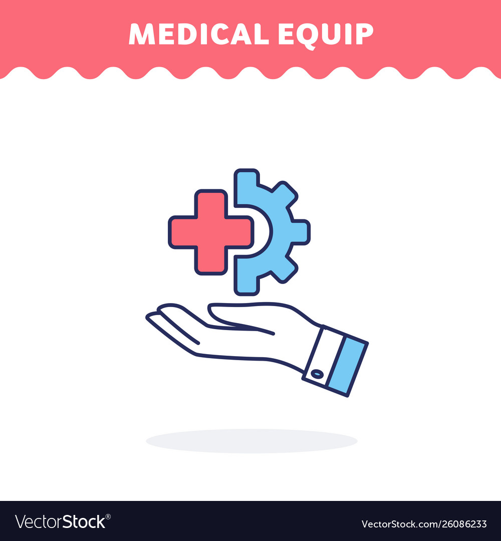 Medical equipment icon flat design ui