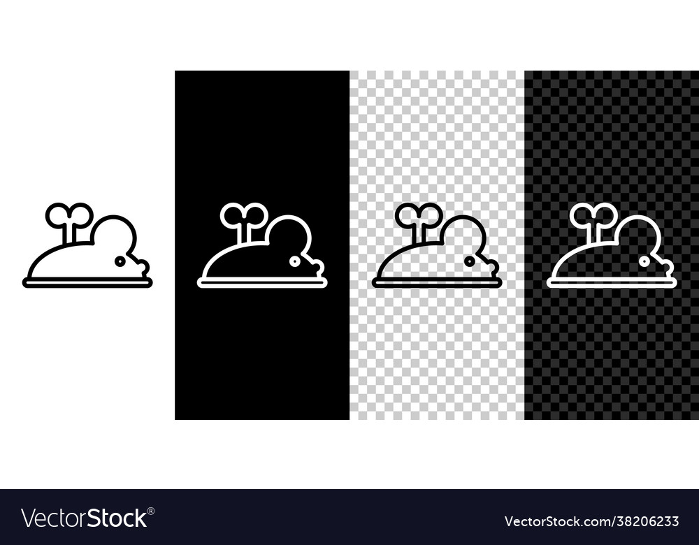 Set line clockwork mouse icon isolated on black vector image Set line clockwork mouse icon isolated on black