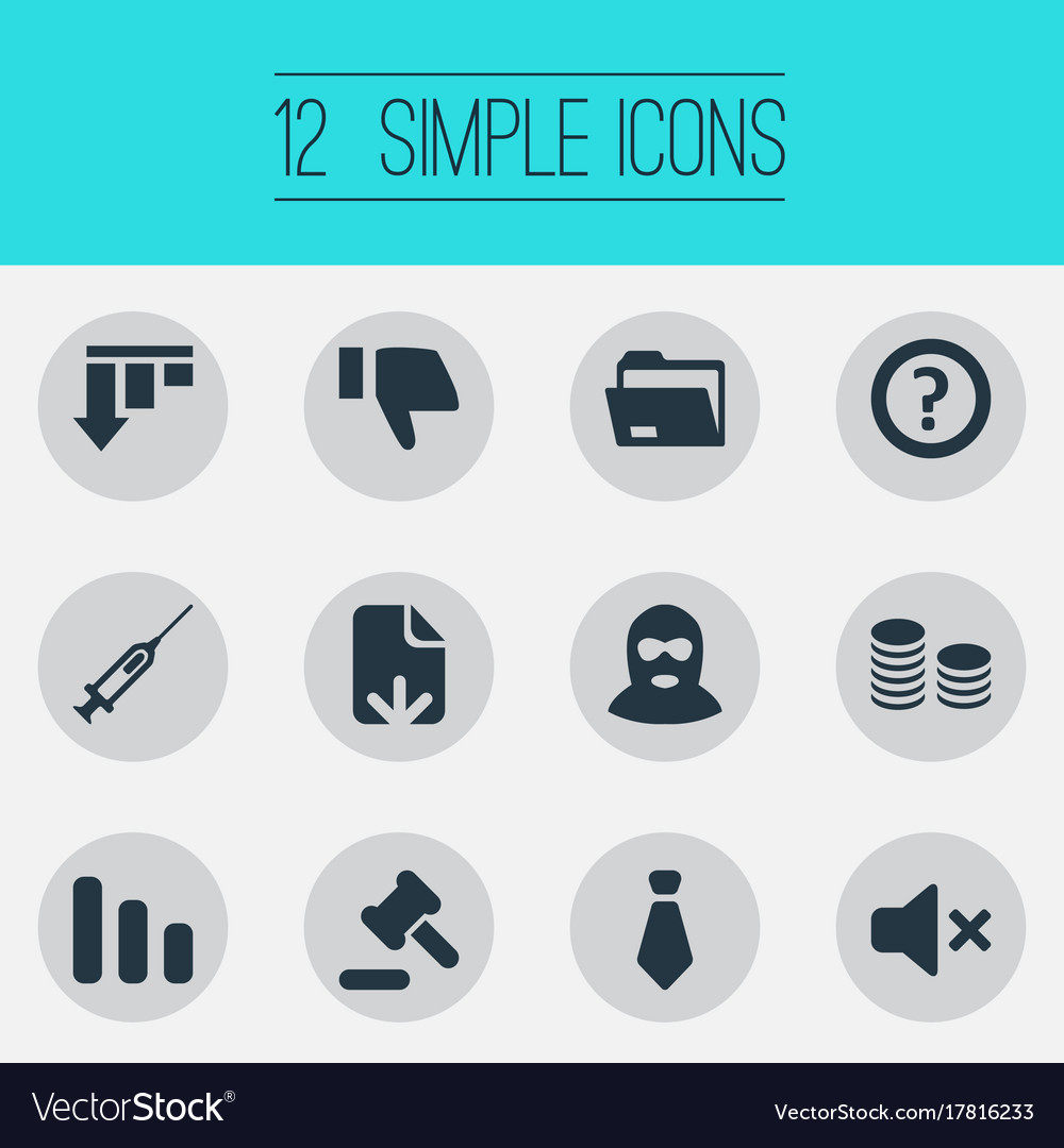 Set of simple trouble icons