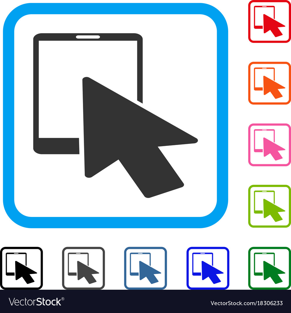 Smartphone arrow pointer framed icon