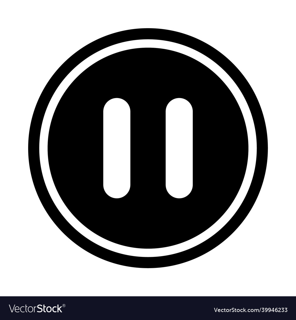 Stop and pause icon interface media button vector image Stop and pause icon interface media button
