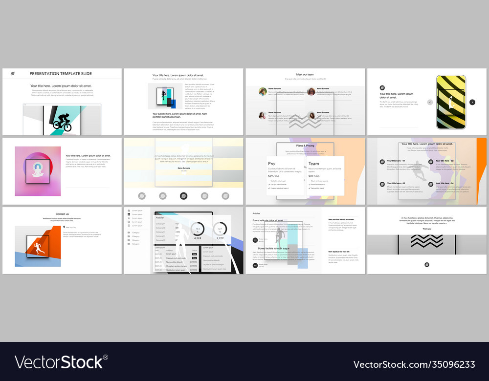 Templates for website design presentations Vector Image