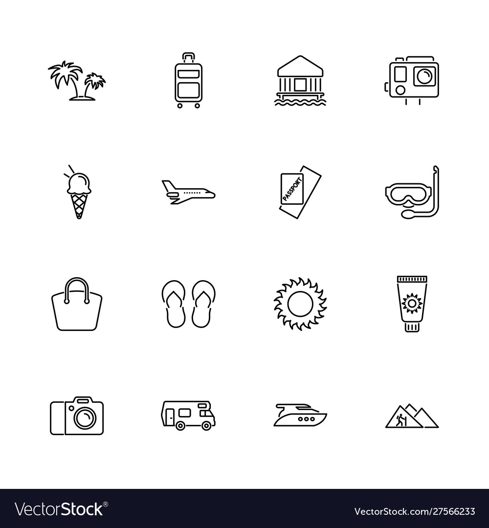 Tourism - flat icons Royalty Free Vector Image