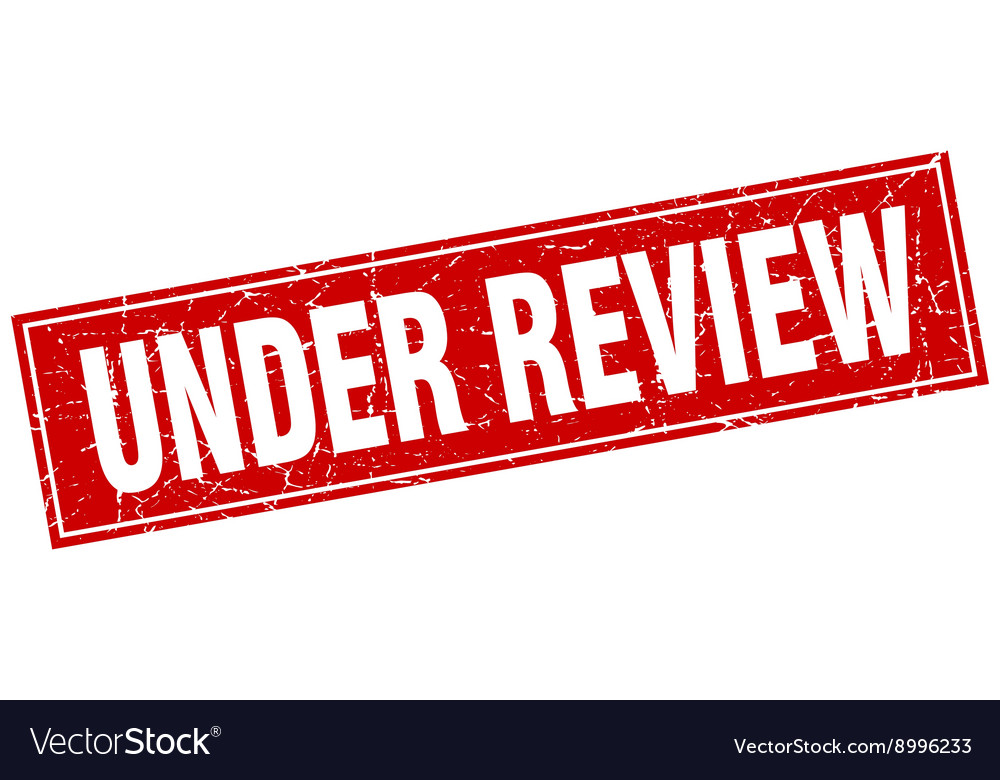 Under review red square grunge stamp on white Vector Image