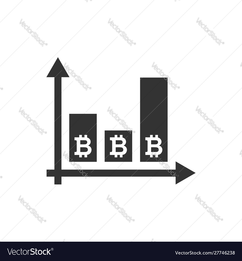 Bitcoin growth icon in flat style blockchain