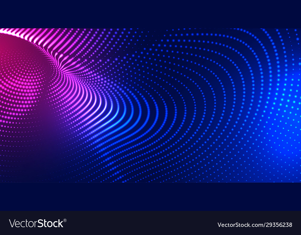 Digital particle mesh technology background design vector image Digital particle mesh technology background design