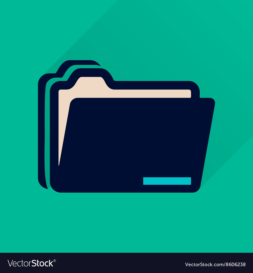 Flat icon with long shadow documents folder