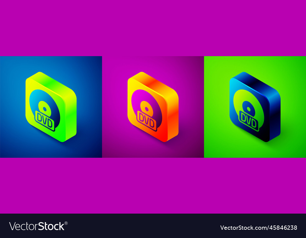 Isometric cd or dvd disk icon isolated on blue