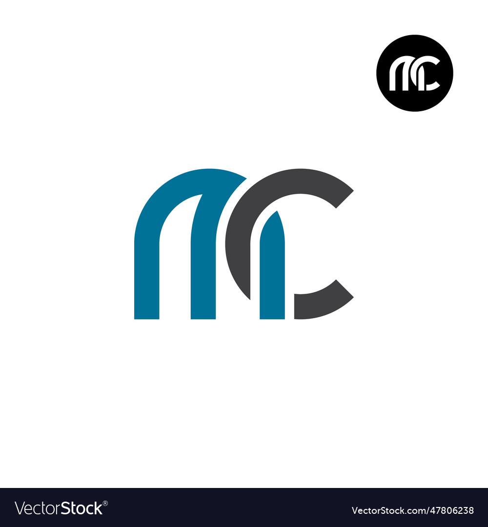 Letter mc monogram logo design Royalty Free Vector Image