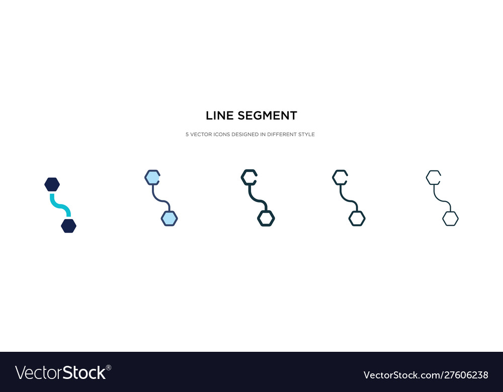 Line segment icon in different style two colored vector image Line segment icon in different style two colored