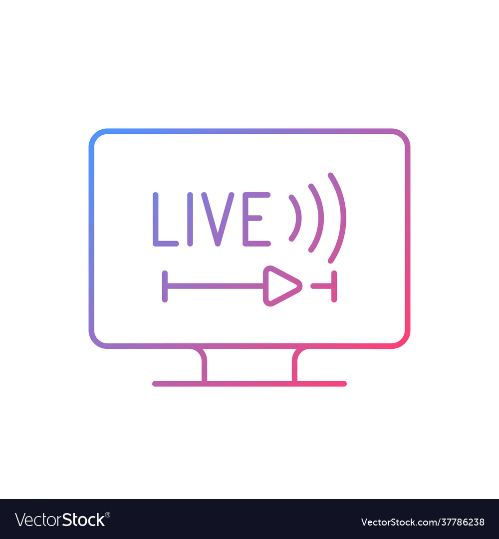 Live tv gradient linear icon