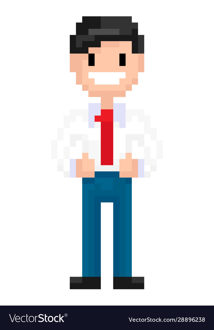 Person Made Pixels 8bit Game Character Royalty Free Vector