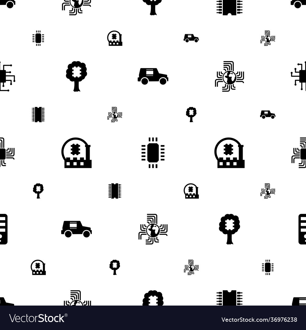 Processor icons pattern seamless white background