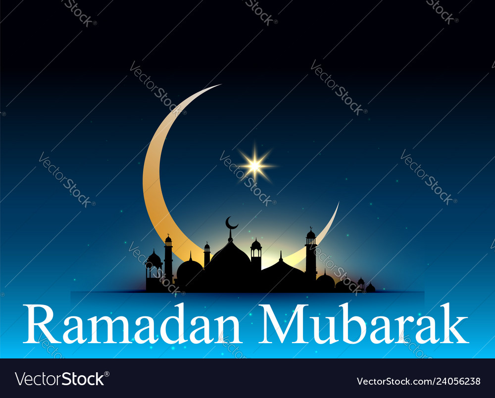 Ramadan mubarak greeting card Royalty Free Vector Image