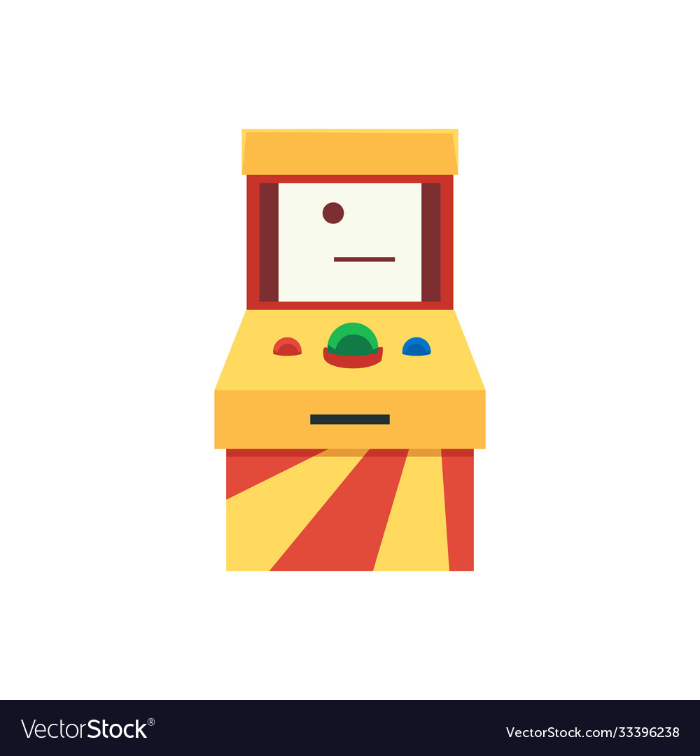 Retro arcade game machine isolated on white