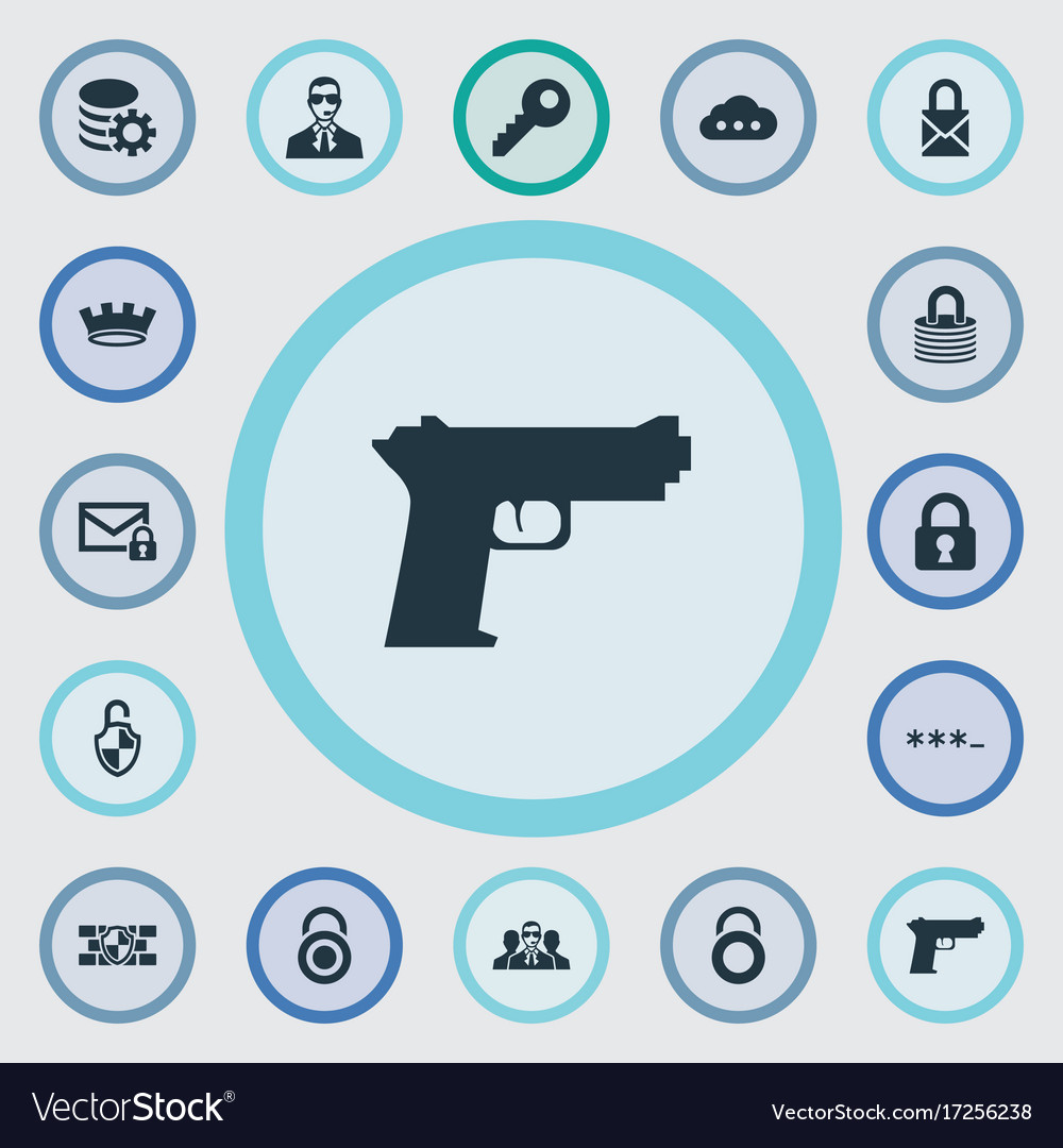 Set of simple secure icons