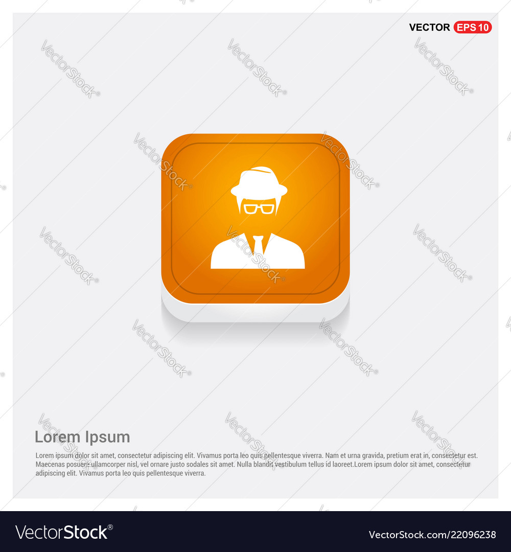 Spy user icon orange abstract web button