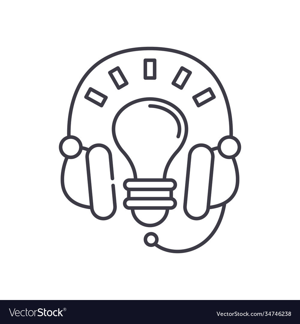 Support solutions icon linear isolated vector image Support solutions icon linear isolated