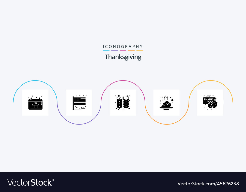 Thanksgiving glyph 5 icon pack including email