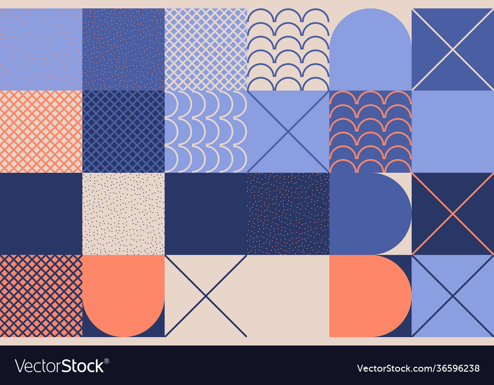 Trendy background with simple shapes vector image Trendy background with simple shapes
