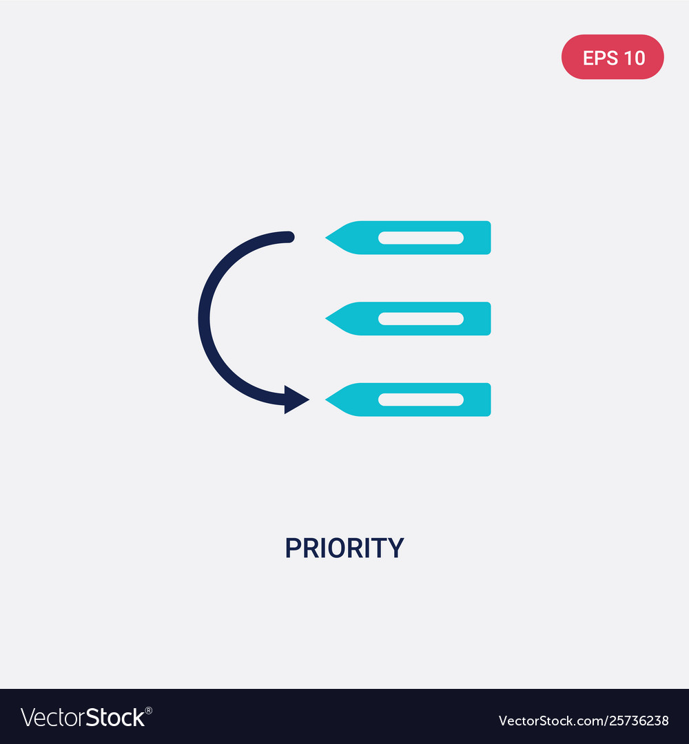 Two color priority icon from content concept vector image Two color priority icon from content concept