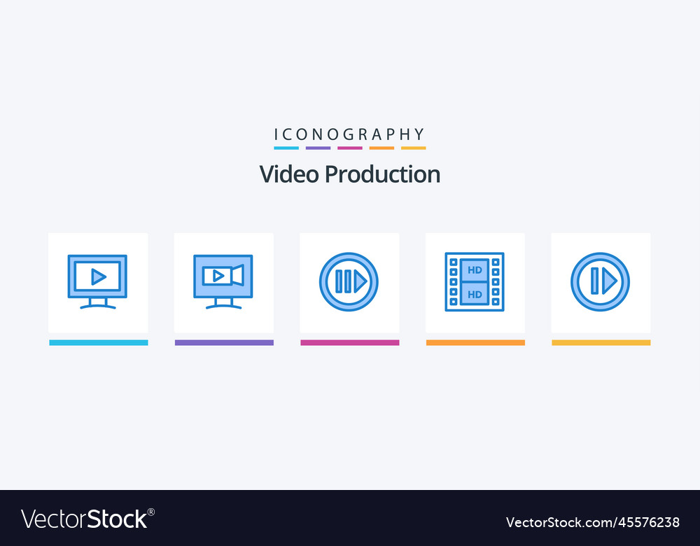 Videoproduktion blau 5 Icon Pack inklusive