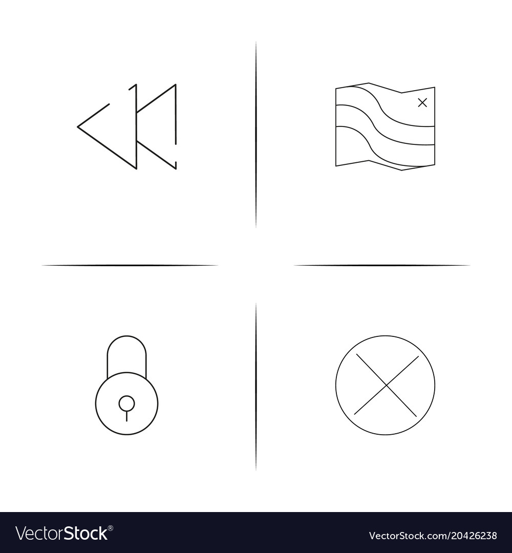Web and text simple linear icon setsimple outline