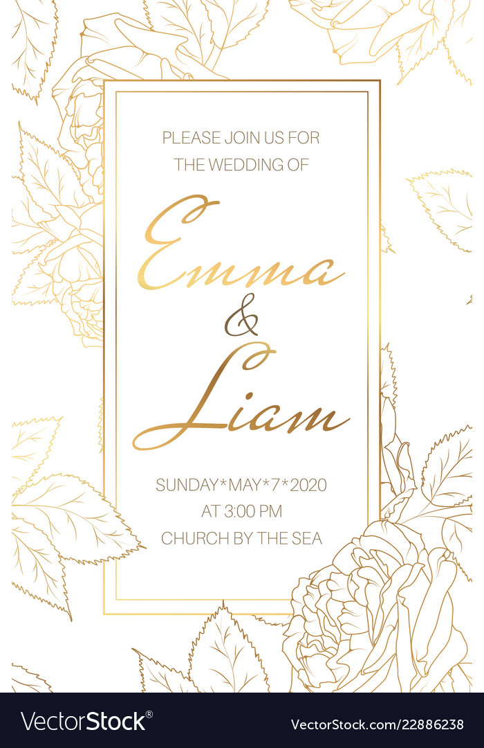 Wedding Marriage Event Invitation Card Template Vector Image