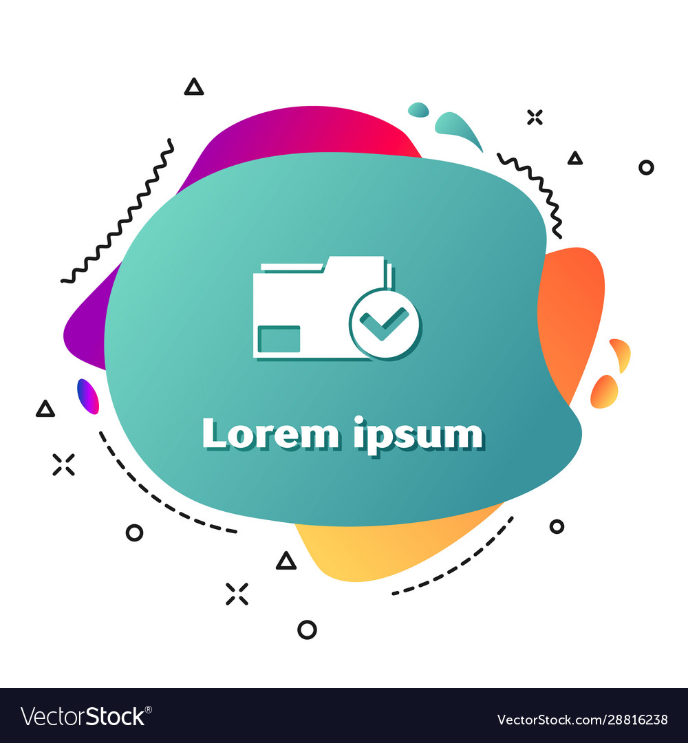White document folder and check mark icon isolated vector image White document folder and check mark icon isolated