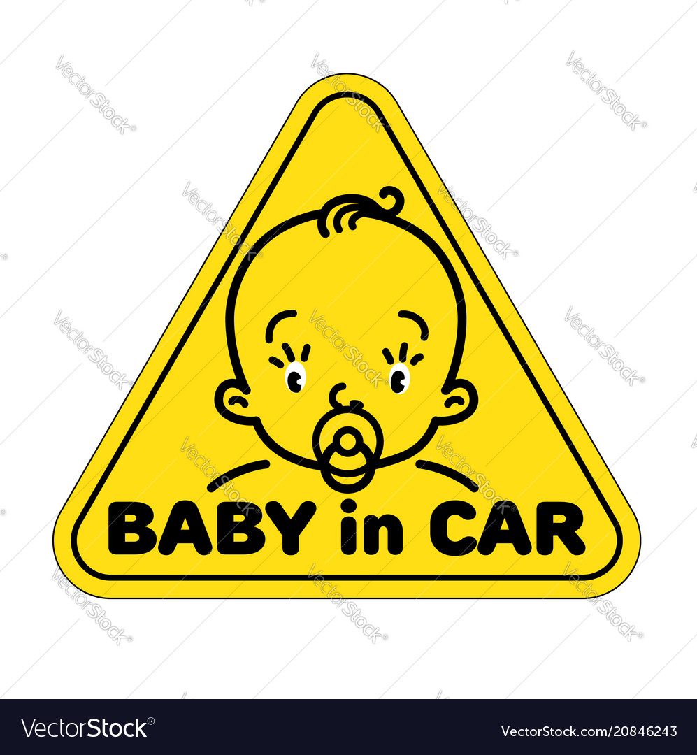 Baby in car sticker Royalty Free Vector Image - VectorStock