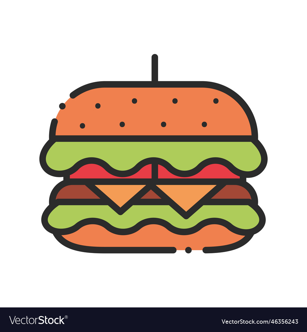 Burger fast food Royalty Free Vector Image - VectorStock