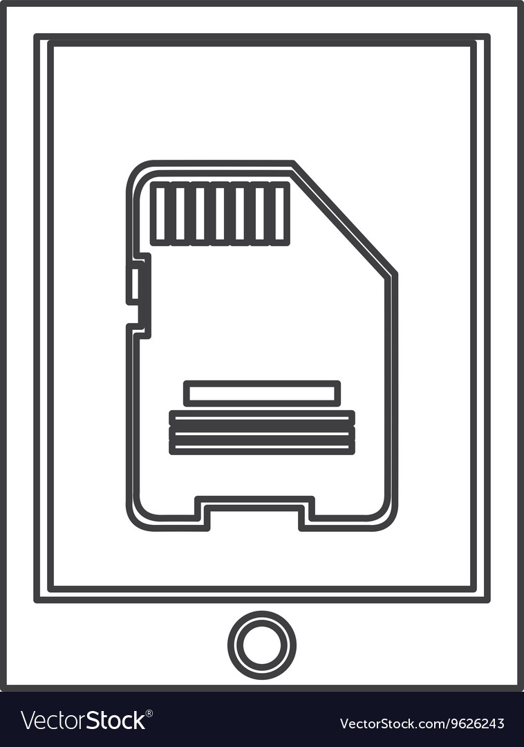 Cellphone with button and sd card on screen icon