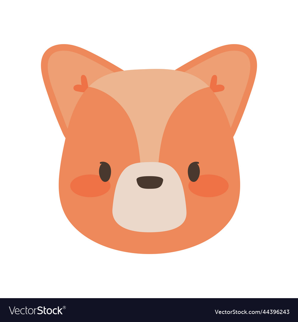 Fox face cute animal Royalty Free Vector Image